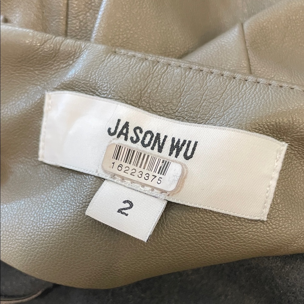 Jason Wu x RTR Green Leather Pencil Skirt, 2 - Picture 2 of 10